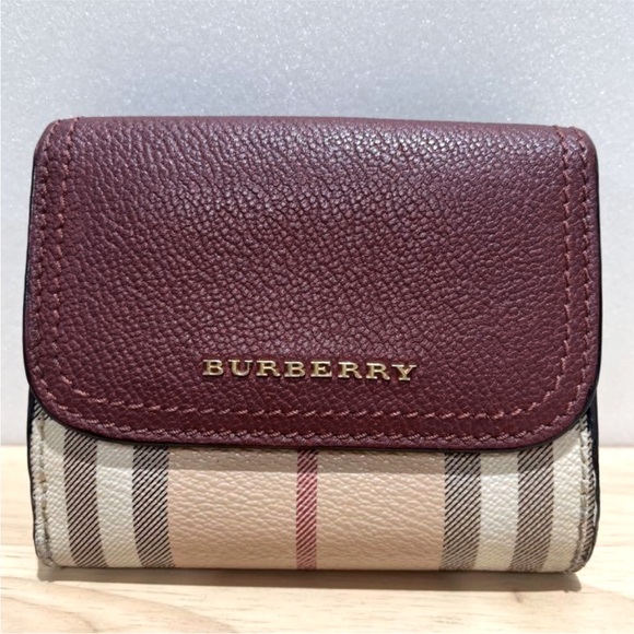 Burberry Burgundy and Beige Women's Bag - Picture 1 of 9
